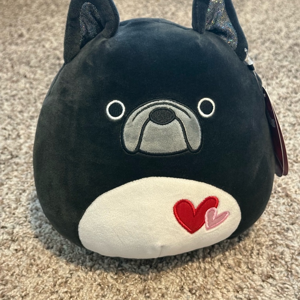 Squishmallows Black and Gray French Bulldog